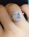 3 Carat Moissanite 925 Sterling Silver Square Ring