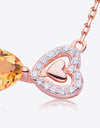 Citrine Heart 925 Sterling Silver Necklace