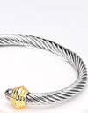 Stainless Steel Twisted Open Bracelet