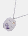 Inlaid Zircon Pendant Stainless Steel Necklace