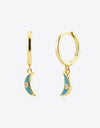 Zircon Moon Drop Huggie Earrings