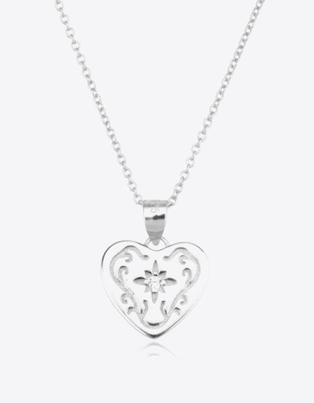 Heart Pendant 925 Sterling Silver Necklace