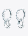 925 Sterling Silver Moissanite Double Hoop Earrings