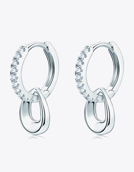 925 Sterling Silver Moissanite Double Hoop Earrings