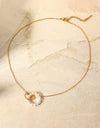 Pearl Hoop Link Pendant Necklace