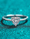 925 Sterling Silver Heart-Shaped Moissanite Solitaire Ring