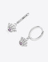 925 Sterling Silver Huggie Drop Earrings