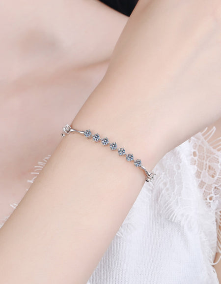 Moissanite 925 Sterling Silver Bracelet