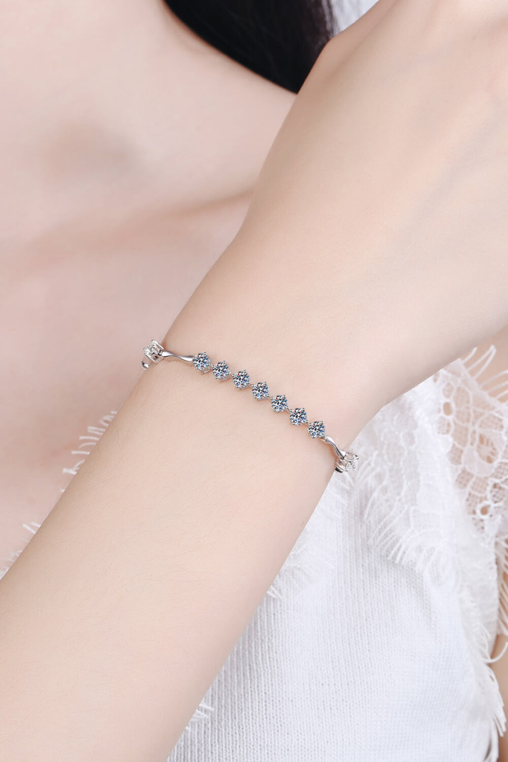 Moissanite 925 Sterling Silver Bracelet