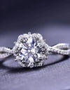 Platinum-Plated Six Prong 1 Carat Moissanite Ring