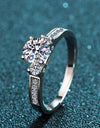 Lucky Charm Moissanite Rhodium-Plated Ring