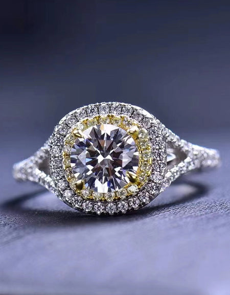 Two-Tone 1 Carat Moissanite Ring