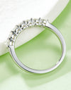 Moissanite Platinum-Plated Half-Eternity Ring