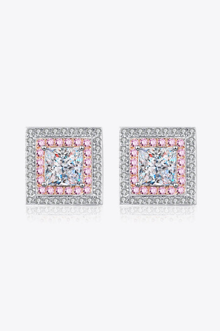Moissanite Square Stud Earrings