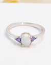 Contrast 925 Sterling Silver Opal Ring