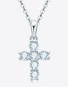 925 Sterling Silver Cross Moissanite Pendant Necklace