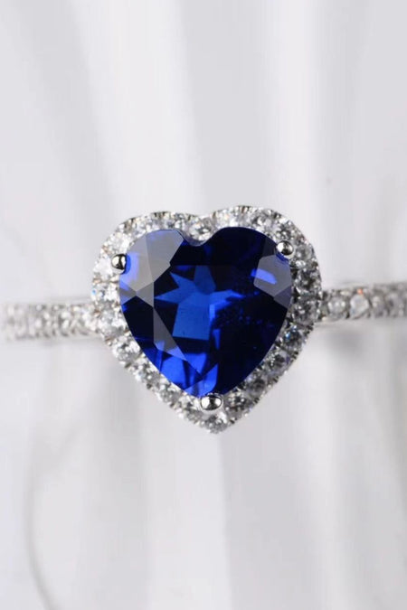 2 Carat Moissanite Heart-Shaped Side Stone Ring