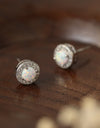 Opal 4-Prong Round Stud Earrings