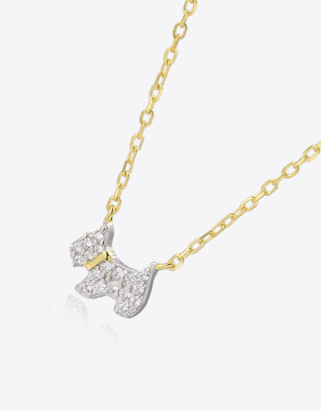 Puppy Zircon 925 Sterling Silver Necklace