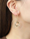 Contrast Hoop Drop Earrings