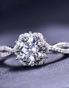 Platinum-Plated Six Prong 1 Carat Moissanite Ring