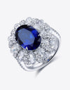 5 Carat Lab-Grown Sapphire Flower Shape Ring