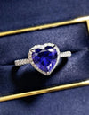 2 Carat Moissanite Heart-Shaped Side Stone Ring