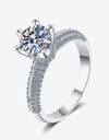 2 Carat Moissanite 925 Sterling Silver Side Stone Ring