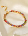 18K Gold Plated Multicolored Zircon Bracelet