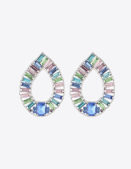 Multicolored Glass Stone Earrings