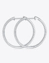 Inlaid Moissanite 925 Sterling Silver Hoop Earrings