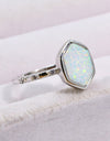 Opal Hexagon 925 Sterling Silver Ring