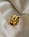 Gold Double Ridge Ring