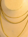 Stainless Steel 18K Gold Pleated Triple Layer Necklace