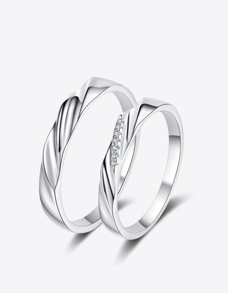 Minimalist 925 Sterling Silver Rhodium-Plated Ring