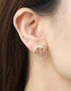 Zinc Alloy and Acetate Stud Earrings