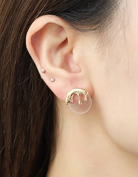 Zinc Alloy and Acetate Stud Earrings