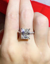 5 Carat Moissanite Platinum-Plated Ring