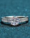 Lucky Charm Moissanite Rhodium-Plated Ring