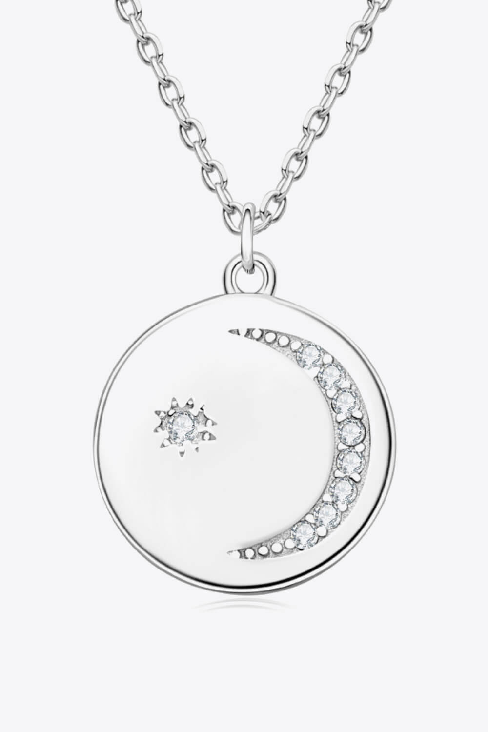 Moissanite Round Pendant Necklace