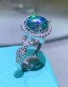 2 Carat Moissanite Emerald Green Ring