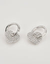 Zircon Heart Drop Huggie Earrings