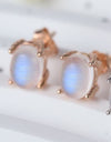 High Quality Natural Moonstone 925 Sterling Silver Stud Earrings