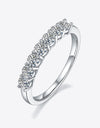 Moissanite Platinum-Plated Half-Eternity Ring