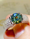 3 Carat Moissanite Side Stone Ring