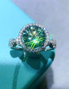 2 Carat Moissanite Emerald Green Ring