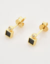 Inlaid Zircon Square 925 Sterling Silver Earrings