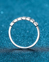 Moissanite Rhodium-Plated Half-Eternity Ring