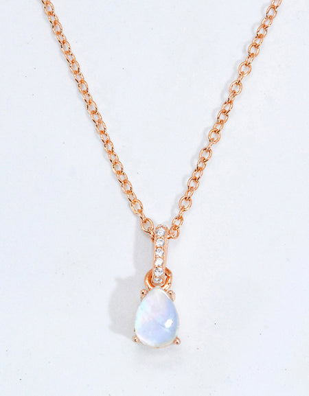 Moonstone Teardrop Pendant Necklace