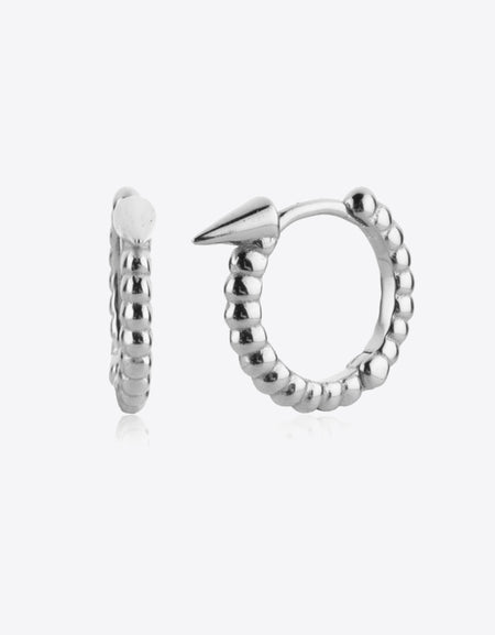 925 Sterling Silver Ribbed Huggie Earrings